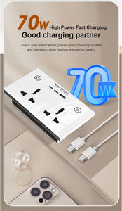 Enchufe Inteligente WiFi Tuya para Reino Unido, Doble Tomacorriente con Carga Rápida USB A+C de 70W, Cargador PD Tipo 3.0 Universal de 147mm, Enchufe Inteligente para el Hogar - Product Image 6