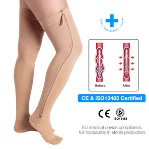 Calcetines <span class=keywords><strong>de</strong></span> <span class=keywords><strong>compresión</strong></span> Sosation hasta el muslo con cremallera 20-30 mmHg, <span class=keywords><strong>medias</strong></span> <span class=keywords><strong>de</strong></span> <span class=keywords><strong>compresión</strong></span> hasta el muslo con cremallera para mujeres y hombres con hinchazón y edema - Product Image 2