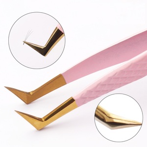 แหนบติดขนตาปลอมและต่อขนตา ทำจากสแตนเลส ทนทาน ลายปลาทองสีชมพูอ่อน สำหรับงานต่อขนตาที่ต้องการความแม่นยำ - Product Image 3