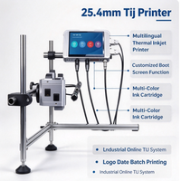 Printer Inkjet Termal TIJ Multibahasa 25.4mm, Layar Boot Kustom, Kartrid Tinta Multi-Warna untuk Pengkodean Logo, Tanggal, dan Batch