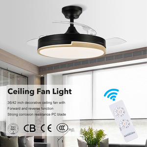 Ventilateur de plafond de bonne qualité avec lumière, 36 pouces, 42 moteurs, télécommande, pales rétractables - Product Image 4