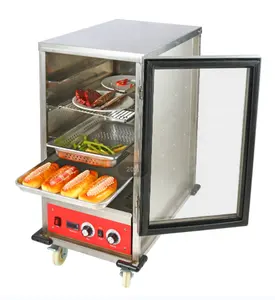 Carro comercial de jantar térmico com porta de vidro, armário de fermentação, prova de massa de pão com vapor
