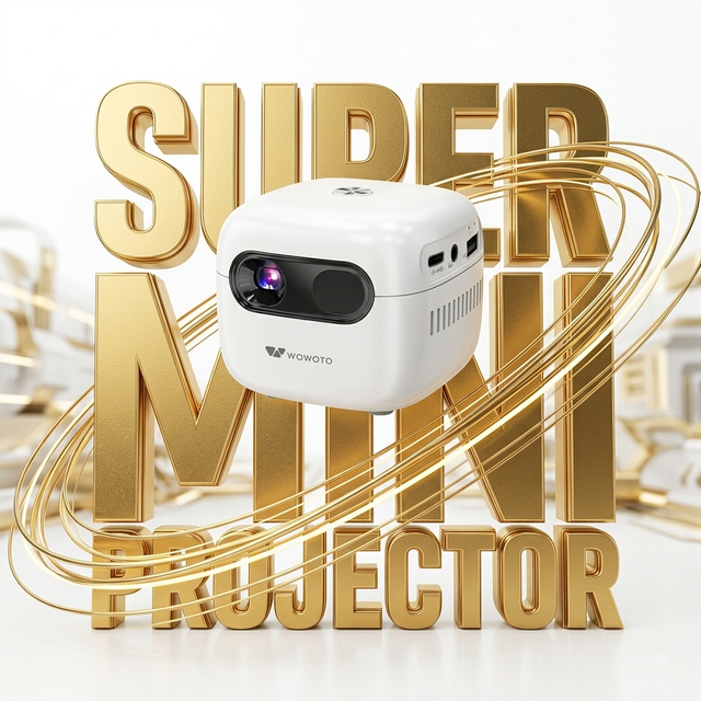 Android 13 Mini Projector with 4K LED Lamp Full HD Portable Home/Outdoor Theater Android TV/Netflix 2G RAM DLP Lamp