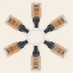 Maquiagem 24H de base líquida múltipla natural de longa duração Spf10+Oem 6 cores veludo Touch Foundation