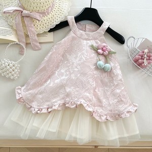 Vestido Infantil de Verano 2025 para Niña, Estilo Coreano, Tejido a Crochet, Nuevo Estilo Mori, Vacaciones, Dulce, Moderno, Poliéster - Product Image 3