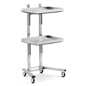 2 Tier Metal Rolling Cart Stainless Steel Salon Tray with Wheels <b>Foldable</b> Utility Carts Folding Salon Tray <b>Trolley</b> - Product Image 5
