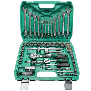 61-delige carbonstalen handgereedschapset met metrische ratel- en dopset voor autoreparaties, duurzame gereedschapset - Product Image 6