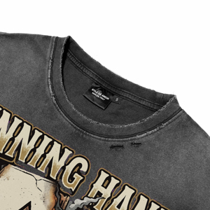 T-shirts pour hommes surdimensionnés de haute qualité, effet délavé, respirants, vintage, imprimé ACE DTG, col rond, manches courtes, 100% coton, style punk - Product Image 4