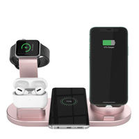 Reloj Despertador Digital con Cargador Inalámbrico 6 en 1, Carga Rápida de 15W para iPhone 13, Compatible con Auriculares Apple, 1 Puerto USB, 1 Puerto USB QI