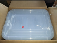 Vente flash - Boîte de rangement en plastique transparente de 70 L, bac de rangement rectangulaire pour la maison, le bureau, vente en gros