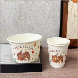 Tùy chỉnh dùng một lần phân hủy sinh học Kem Cốc giấy có thể tái chế kem Bát với nắp - Product Image 5