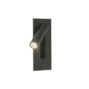 Luz LED de pared de lectura cuadrada, 3W, con interruptor de encendido/apagado