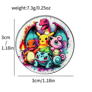 Kreatives Personalisiertes Gold-Pokémon-Metallabzeichen Niedliches Engel-Thema Individuell Bedruckte Einseitige Brosche Dekoration mit Pinseltechnik - Product Image 4