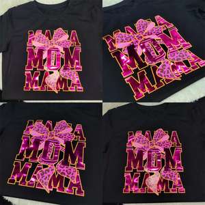 Metallic 3D Puff Vinyl Iron on MOM MAMA <span class=keywords><strong>Rhinestone</strong></span> Diseño de transferencia de calor para ropa - Product Image 4