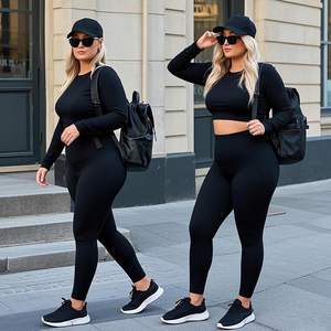 Leggings doux pour femmes-Contrôle du ventre à taille haute No See Through Workout Yoga Pants - Product Image 1