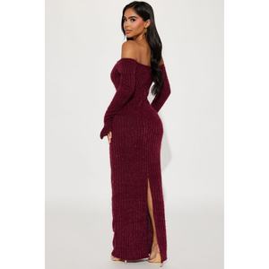 Nouvelle arrivée, style personnalisé, pull à manches longues, épaules dénudées, robe décontractée pour femmes, chaude pour l'hiver - Product Image 3