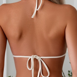 Conjunto de Bikini de 2 Piezas con Tanga, Estilo Sexy y Moderno para Mujer, con Tela de Spandex/Poliéster de Secado Rápido, Sujetador Push-Up y Tanga en V - Product Image 6