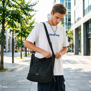 Sac bandoulière en nylon pour homme, style japonais, tendance, avec sangle en corde tressée, pour usage quotidien - Product Image 4