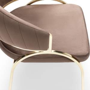 Silla de Comedor Moderna Tapizada en Color Marrón con Patas de Metal para Hogar, Oficina, Villa o Restaurante - Product Image 3