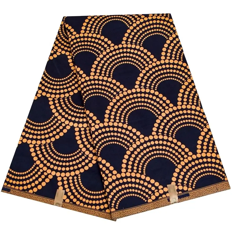 Tela de algodón y poliéster de doble cara, estampado Digital, cera de batik africana