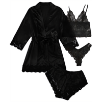 Vestido de noche para mujer y niña, camisón y bragas de encaje, lencería sexy, conjunto de lencería