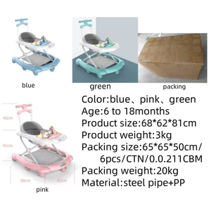 नए 2025 फोल्डेबल प्लास्टिक मल्टीफंक्शनल सेफ्टी लर्निंग बेबी गर्ल वॉकर ने बच्चों की गतिविधि के खिलौने गुलाबी बेबी वॉकर - Product Image 6