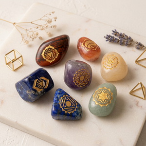Chakra Sets Eco-Friendly Free Form Tumbled Gemstone Agate Carved Chakra Crystal Stones for Feng Shui <b>Love</b> Souvenir Energy - Product Image 1