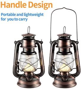 קלאסי ישן סגנון רטרו Cob Led עמעום דקורטיבי אור עתיק מתכת מנורת הוריקן נטענת קמפינג פנס בציר - Product Image 5