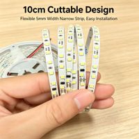 Bande LED haute tension sans driver 220V 110V 5mm ultra-mince étroite SMD 2835 120 LED/m pour profilé en aluminium