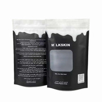 Lot de 500 sachets en plastique noir mat Mylar sachets en aluminium à fermeture éclair avec fenêtre transparente