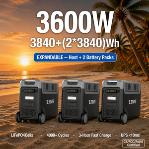 เครื่องกำเนิดไฟฟ้าพลังงานแสงอาทิตย์ N066 3840Wh 3600W พร้อมล้อและที่จับพับได้ สำหรับการตั้งแคมป์ ใช้งานนอกสถานที่ และสำรองไฟ - Product Image 2