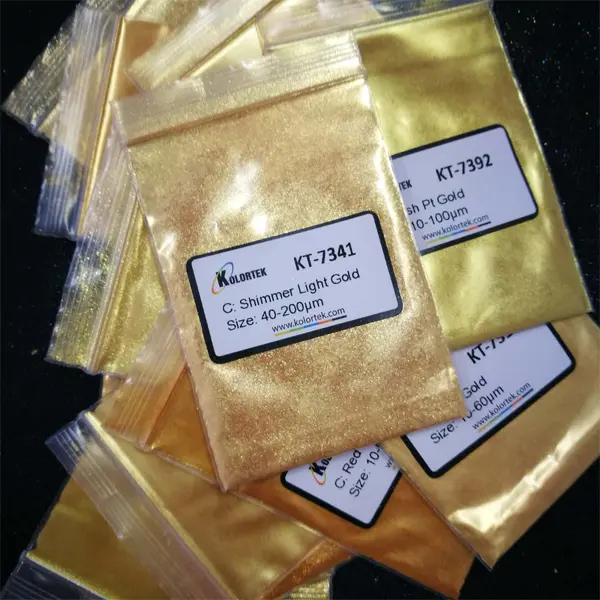 Kolortek Shimmer Golden Mica Powder Gold Pearl Mica Pigment for plastic coating resin paint