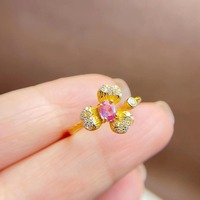 Modischer Blumen-Verlobung sring aus 925er Sterling silber mit natürlichem rosa Saphir-Oval schliff im klassischen Stil für Frauen hochzeiten