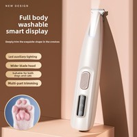 Tondeuse et tondeuse à barbe rechargeable et étanche pour animaux de compagnie avec lumière LED pour le toilettage des pattes de chat et des poils autour des yeux et de la queue du chien