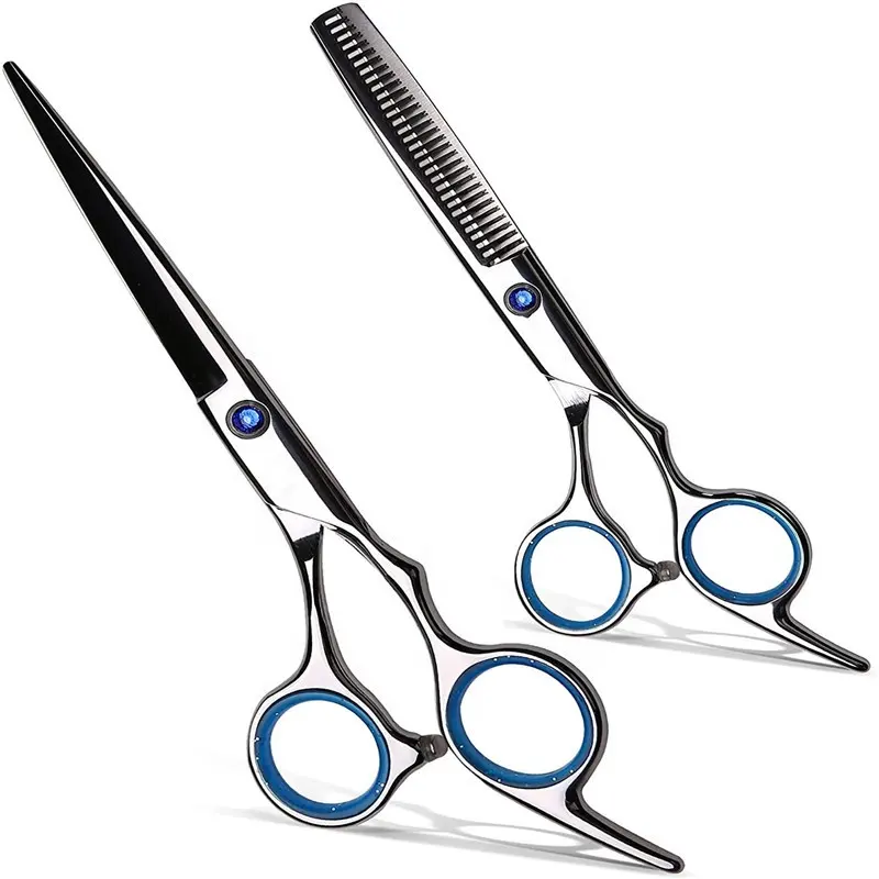 Hot sale professional hair cutting scissors 7" 440 stainless sheers supplies accessories with stones styling finger rests
