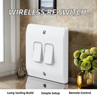 Interrupteur mural sans fil intelligent 2 gangs MK Logic Grid Kinetic à bouton-poussoir compatible RF433 pour appareils domotiques