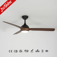 Ventilador de Techo 1stshine de 52 Pulgadas con Luz, Velocidad Ajustable, Función de Temporizador, Ahorro de Energía y Aspas Reversibles para Decoración del Hogar