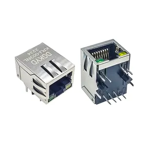 China Supplier single port metal shielded 10/100 BASE female rj45 connector KRJ-003NL