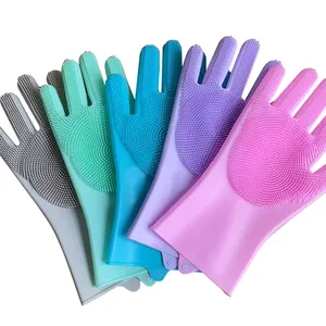 Chaoyuan Novas tendências Luvas De Silicone Scrubber Luvas De Silicone Para Lavar Prato Luva De Lavar Prato De Silicone Mágico