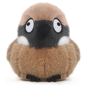 Décoration de bureau, broderie, yeux aux expressions vives, fourrure brune, polyester doux, mini-pouleau, oiseau en peluche de 4,5 pouces, jouet en peluche d'oiseau personnalisé - Product Image 1