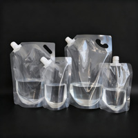 Sachet plastique transparent en gros pour boissons liquides, jus de fruits, lait, gelée, shampoing – Pochette à bec verseur avec bouchon
