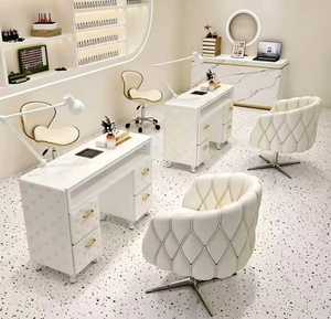 New High-end <b>Nail</b> Art <b>Table</b> and Chair Set with Marble Tabletop and Built-in Vacuum Cleaner Socket <b>Nail</b> Art <b>Table</b> - Product Image 4