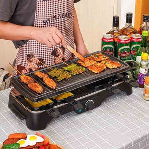 Grill électrique 1400W avec contrôle de température, surface antiadhésive sans fumée, plaque amovible pour utilisation intérieure/extérieure - Product Image 1
