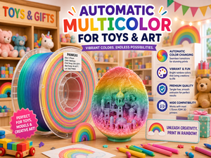 Filament d'imprimante 3D PINRUI PLA bicolore arc-en-ciel 1,75 mm 1 kg, soie à changement de couleur automatique pour l'art, les jouets et le moulage 220°C - Product Image 6