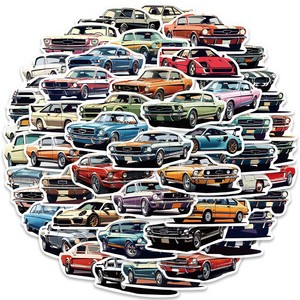 50 pezzi adesivi per auto d'epoca disegnati a mano retrò per auto moto in vinile americano Atomobile <span class=keywords><strong>JDM</strong></span> adesivo - Product Image 2