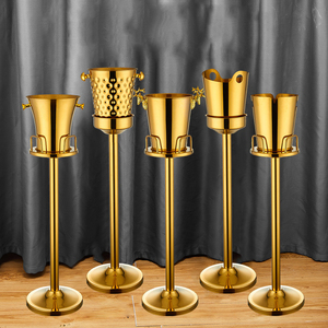 Supporto per ciotola di Champagne in acciaio inossidabile tipo di supporto da pavimento secchiello per il ghiaccio di raffreddamento <span class=keywords><strong>vino</strong></span> birra bottiglia per bevande barile KTV Bar rack - Product Image 6