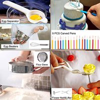 Kit de Pâtisserie et de Décoration de Gâteaux Facile à Utiliser de 375 Pièces, Incluant des Moules à Charnière, pour Débutants et Amateurs de Pâtisserie