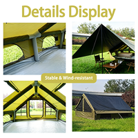 Tente de glamping gonflable de 12 m² avec auvent, piquets lumineux et installation rapide, maison gonflable pour le camping familial