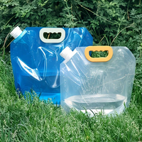 Vente en gros en stock sac d'emballage transparent de conteneur de stockage d'eau d'urgence liquide 3l 5l pochette à bec debout avec poignée