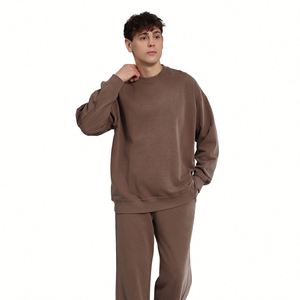 Sudadera Oversize Retro Lavada de Cuello Redondo con Hombros Caídos, Estilo Otoño, 400g - Product Image 1